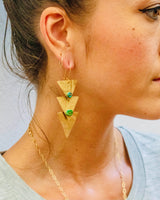 Auray Jewelry - Gold Plated Earrings - Turquoise Stone - Nevada City