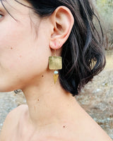 Auray Jewelry - Gold Plated Earrings - Aquamarine Stone - Nevada City