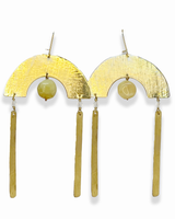 Auray Jewelry - Gold Plated Earrings - Quartz & Agate Stone - Nevada City