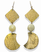 Auray Jewelry - Gold Plated Earrings - Agate Stone - Nevada City