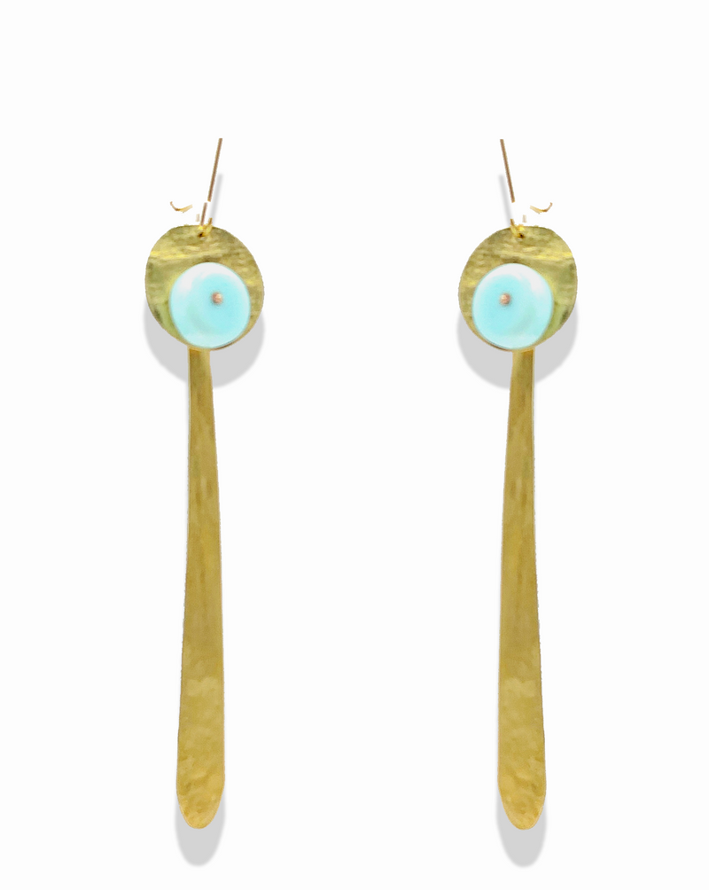 Auray Jewelry - Gold Plated Earrings - Peruvian Opal Stone - Nevada City
