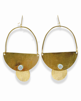 Auray Jewelry - Gold Plated Earrings - Blue Jade Stone - Nevada City