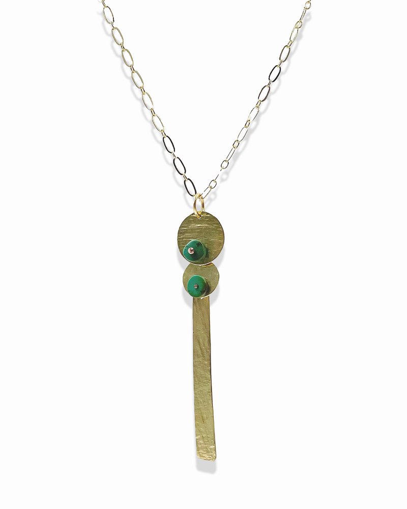 Auray Jewelry - Gold Plated Necklace - Turquoise Stone - Nevada City